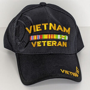 Black Vietnam Veteran Deluxe Low Profile Baseball Hat Cap NEW